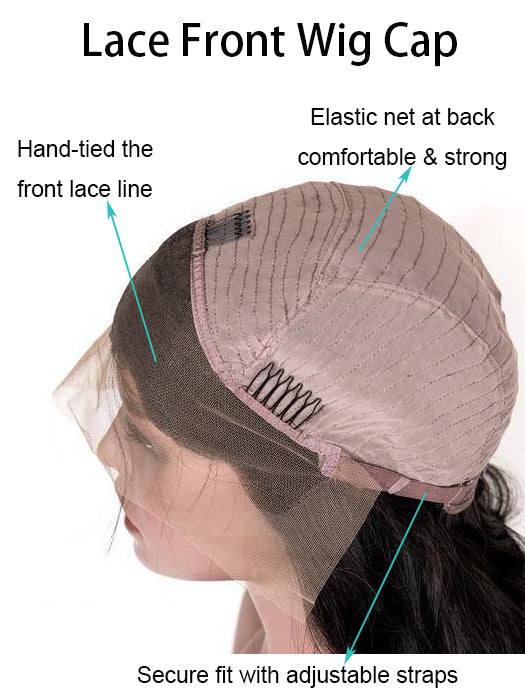 Braune Lace Front Perücke Echthaar für Damen