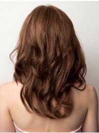 Monofilament Perücke braun Lang Echthaar Realistisch