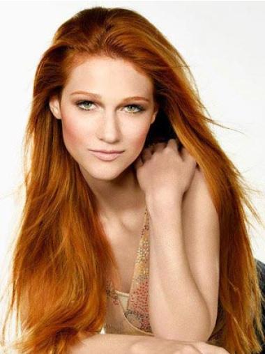 Beste Echthaarperücke Lang kastanienbraun Natürlich