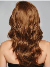 Beste Echthaarperücke Lang kastanienbraun Natürlich