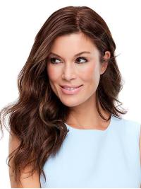 Echthaarperücke kastanienbraun Mono Oberteil Damen