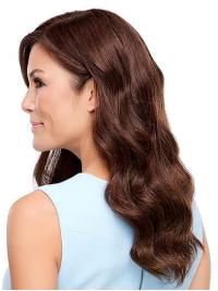 Echthaarperücke kastanienbraun Mono Oberteil Damen