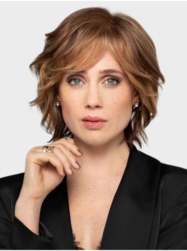 Gewellte Bob Perücke In Kastanienbraun Remy Echthaar