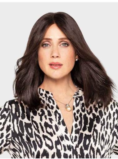 Lange Glatte Schwarze Perücke aus 100% Remy Echthaar