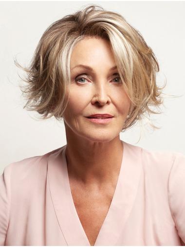 10 Zoll Kinnlange Mono Perücke aus Synthetikhaar Komfortabel