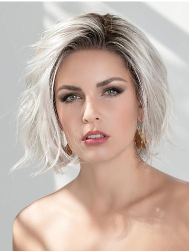 Kinnlange Gewellte Bob Synthetisch Perücke Natürlichen