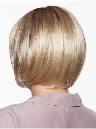 Kinnlange Glatte Blonde Bob Perücke aus Synthetikhaar