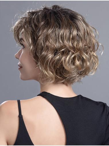 Schwarze Lockige Bob Perücke aus Echthaar Komfort und Stil