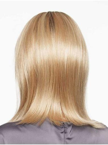 Glatte Gestufte Blonde Perücke aus Synthetik mit Monofilament für Damen