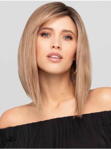 Auburn Echthaar Perücke Glatter Stil mit Monofilament