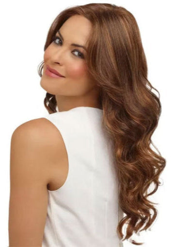 Synthetische Lockenperücken mit Mittelscheitel – Langes Haar für Damen