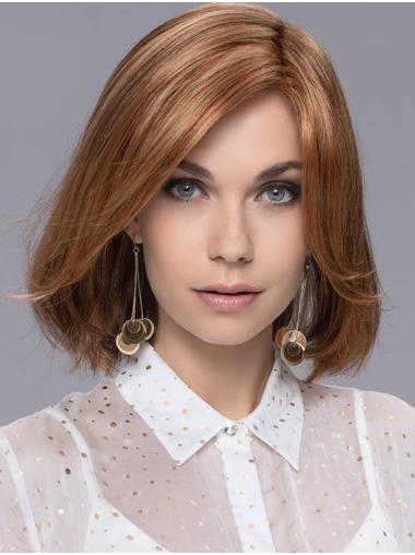 Monofilament Auburn Bob Perücke Glatt Schulterlanger Schnitt
