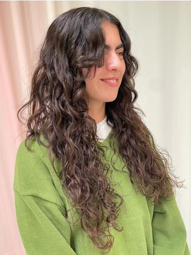 Gestufte Braune Monofilament Perücke Synthetikhaar