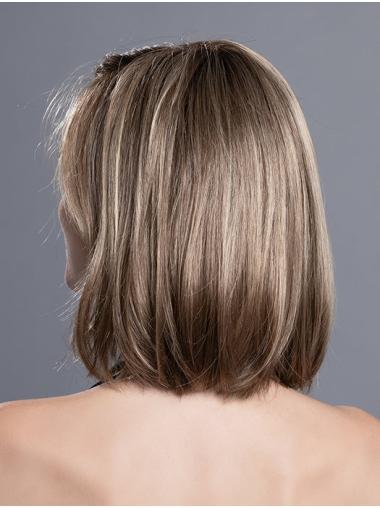 Schulterlange Glatte Perücke 12" Synthetikhaar