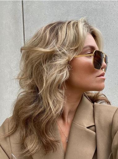 Schulterlange Lace Perücke Blond 14" Gewelltes Synthetikhaar