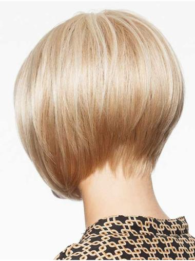Kinnlanger Blonder Bob Glattes Synthetikhaar