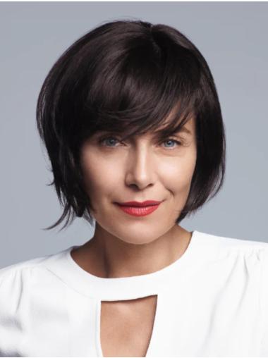 Damen Kurze Perücken 8 Zoll Brauner Glatter Bob Haarschnitt