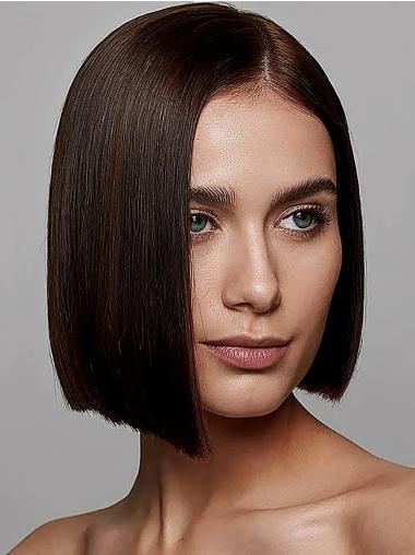 Braune Glatte Bob Perücke 10 Zoll Synthetikhaar Kaufen