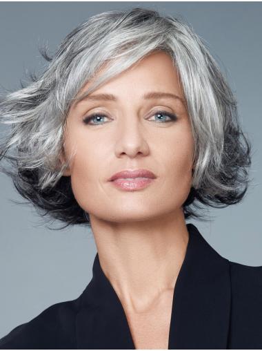 Graue Perücke 10 Zoll Kurzer Synthetikstil für Damen