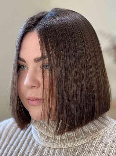 Remy Echthaar Bob Perücke Braunes Glattes Haar