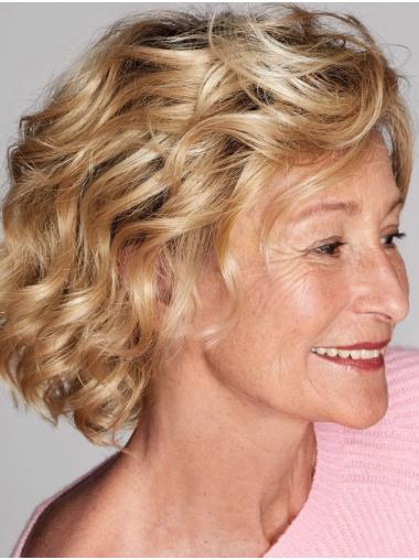 Kurze blonde Perücken in Kinnlänge für ältere Frauen