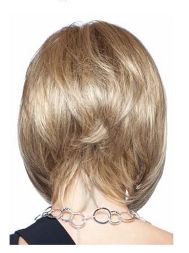 Glatte Echthaar Perücke Eleganter Stil für Damen