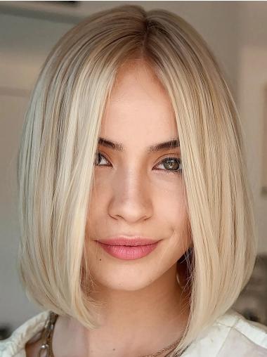 Synthetik Bob Perücke 10 Zoll Glatt Kinnlang Lace Front