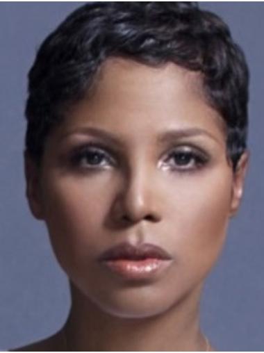 Beste Damen Afro Boycut Perücke 4 Zoll Gewelltes