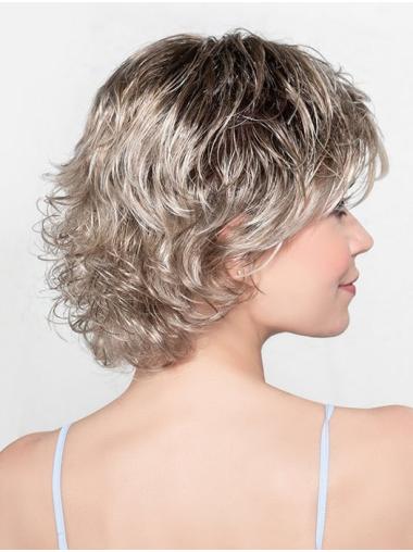 Blonde Gewellte Bob Synthetikperücke Kurzer Stil für Damen