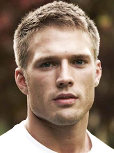 Herren Perücke 6 Zoll Glattes Echthaar Natürlicher Stil