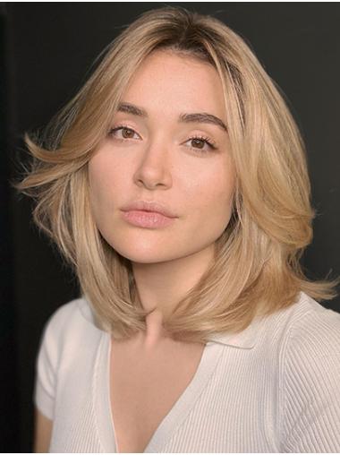 Blonde Synthetikperücke Gestufter Stil für Damen