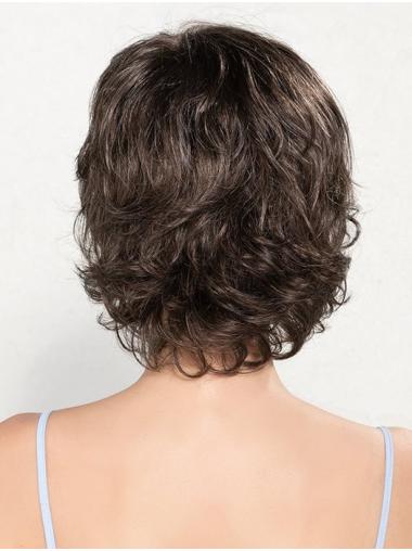 Gewellte Bob Perücke 10 Zoll Kurzes Echthaar für Damen