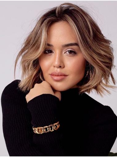 Blonde Bob Perücke Kinnlang Monofilament Synthetikstil