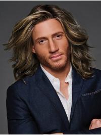 Herren Mono Perücke Lange Blond Synthetikfaser