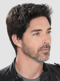 Herren Monofilament Perücke 4" Gerade Braune Haare