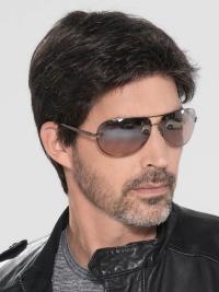 Herren Monofilament Perücke 4" Gerade Braune Haare