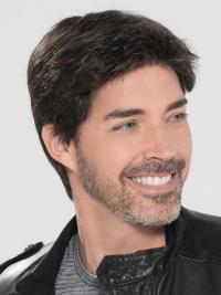 Herren Monofilament Perücke 4" Gerade Braune Haare