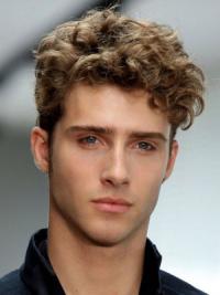 Kurze Gewellte Boycut Perücke für Herren Synthetisch