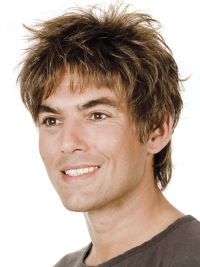 Braune Herrenperücke Remy Echthaar Glatt und Natürlich