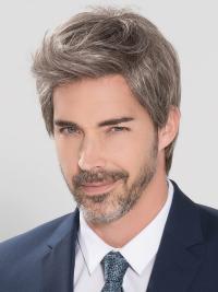 100% Handgebundene Graue Herrenperücke Kurz