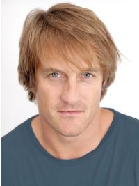 Blonde Herrenperücke Handgebundenes Remy Echthaar