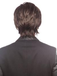 Kurze Braune Herrenperücke Remy Echthaar Glatt