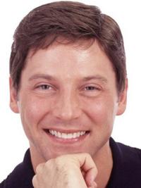 Graue Remy Echthaar Herrenperücke Kurz Glatt Capless