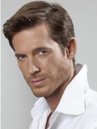 Kurze Herrenperücke aus Remy Echthaar in Braun Natürlicher Look