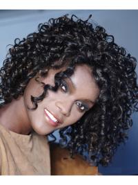 Blonde Gestufte Synthetik Modisch und Natürlich