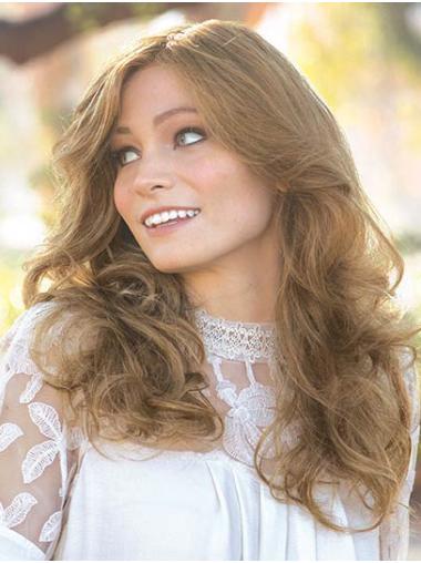 Lange Echthaar Perücke Moderner Look Ohne Pony