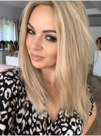 Lange 16" Echthaar Perücke Eleganter Natürlicher Stil