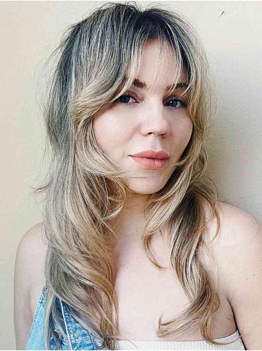 Lange 16 Zoll Ombre Zweifarbig Gewellte Echthaar