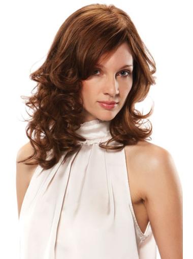 Braune Human Hair Wig Mit Pony Stilvolles