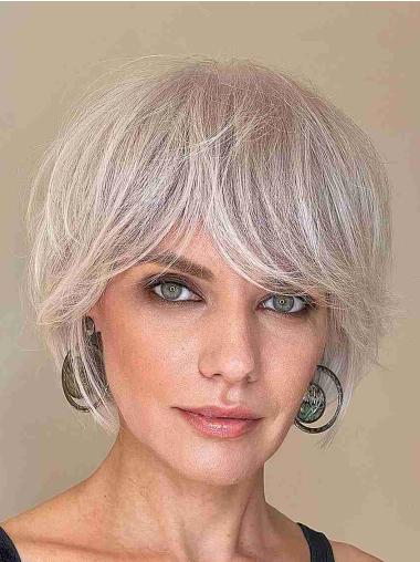 Kurze Lace Front Bob Perücke Glattes Echthaar